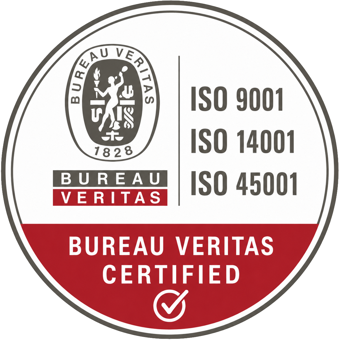 ISO 9001, 14001 and 45001 fra Bureau Veritas