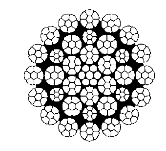 Een gecompacteerde of verdichte kabel (draaivrij) Een gecompacteerde of verdichte kabel (draaivrij)